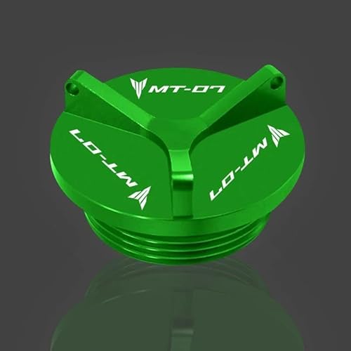 Motorradzubehör Motoröldeckel Tankdeckel Schutz M26 * 3 Für YAMA&HA MT-07 FZ-07 Mt07 Fz07 2014-2023(Green) von LIJUNSHANI