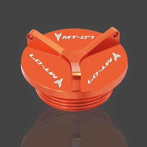 Motorradzubehör Motoröldeckel Tankdeckel Schutz M26 * 3 Für YAMA&HA MT-07 FZ-07 Mt07 Fz07 2014-2023(Orange) von LIJUNSHANI