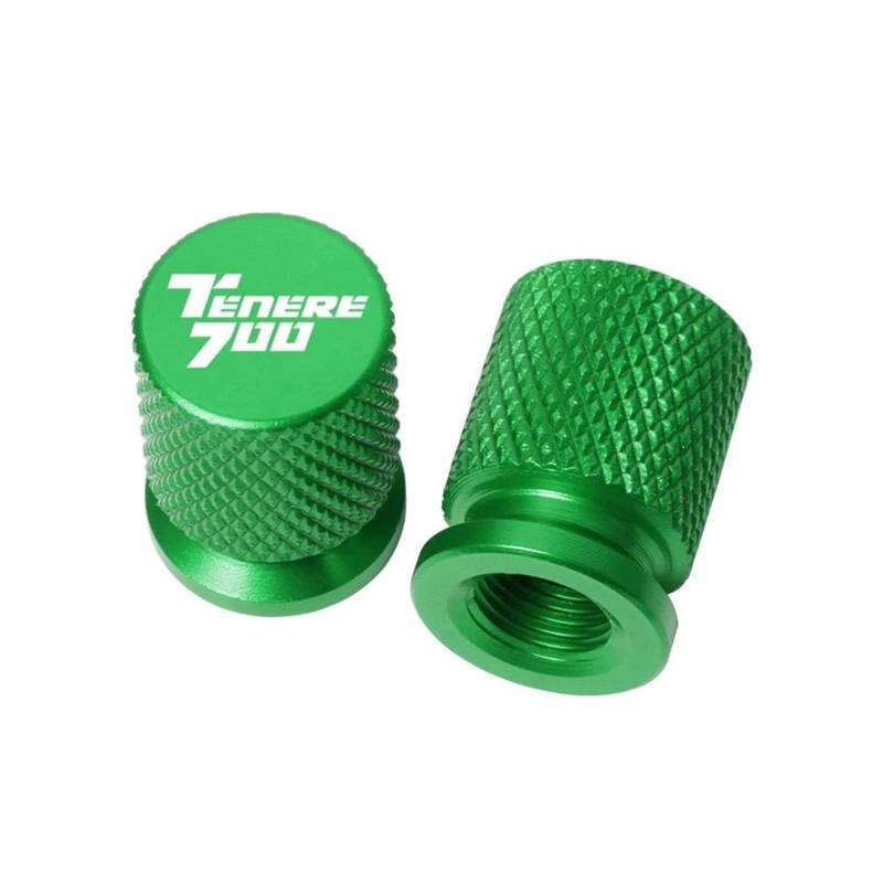 Ventilschaftkappen Für YAMA&HA TENERE 700 Tenere700 XTZ 700 T700 2019-2023 Motorrad Aluminium Reifen Ventil Air Port Stem Abdeckung Caps(Green) von LIJUNSHANI