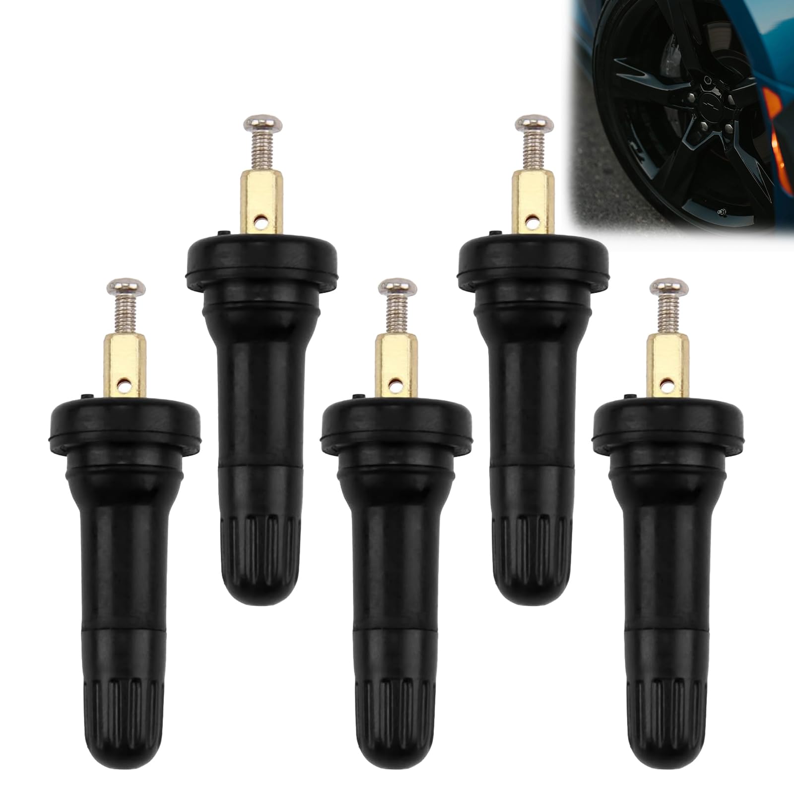 5 Stück TPMS Reifendrucksensor Ventile, Gummiventil Ersatz, Gummi Ventile, Auto Reifendrucksensor Ventil, Ersatz Gummiventile Für Reifendruckkontrollsystem, Gummiventil Reifen, Universelle Passform von LILELIG