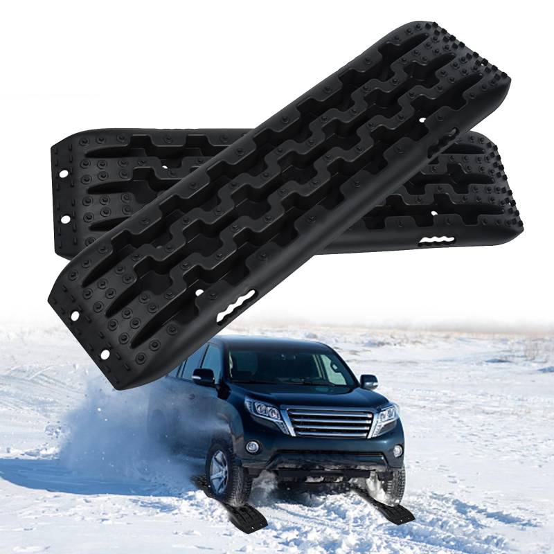 LILIIN 2X Sandbleche Anfahrhilfe Wohnmobil Recovery Board Offroad Traktionshilfe Traktionsmatte Gripmatte Anfahrhilfe Hilft Reifen Schlamm Sand Schnee Reifenleiter für Geländewagen LKW PKW von LILIIN