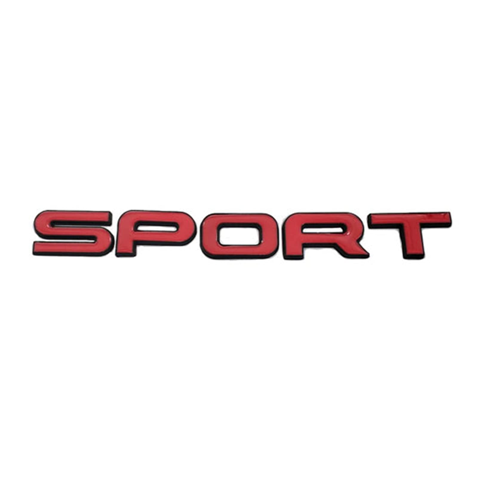 LILLIE Auto-Styling-Metall-Sport-Buchstaben-Logo-Emblem, Auto-Heckklappen-Aufkleber, passend für Land Range Fit für Rover SV, passend für Autobiografie, Passform für Discovery (Farbe: Schwarz mit Rot) von LILLIE