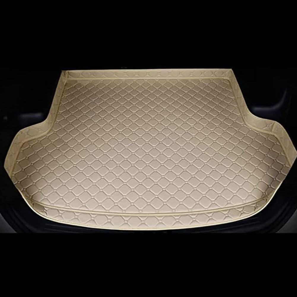 Auto Leder Kofferraummatten für Acura MDX 2007-2018, Custom Kofferraumwanne Wasserdicht Kratzfest Teppich Schutzmatten Zubehör,A/Beige von LIMIMIKAIXIN