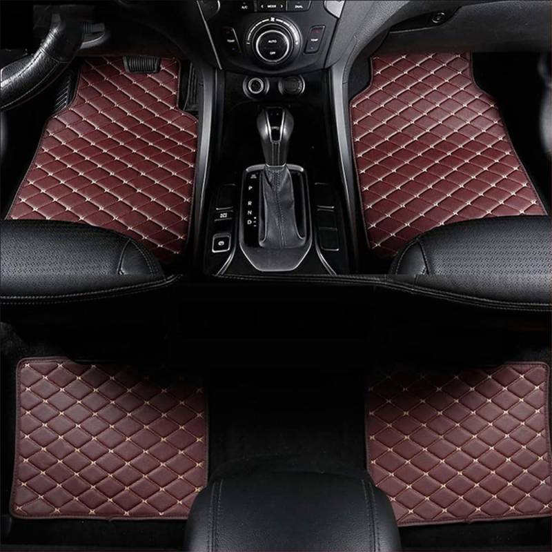 Nach Maß Auto FußMatten für Land Rover Discovery Sport 5Seat 2015(LHD), Automatten Lederteppich Wasserdicht Anti-Rutsch Bodenmatte Vorne Hinten Protector ZubehöR,E/Coffee von LIMIMIKAIXIN