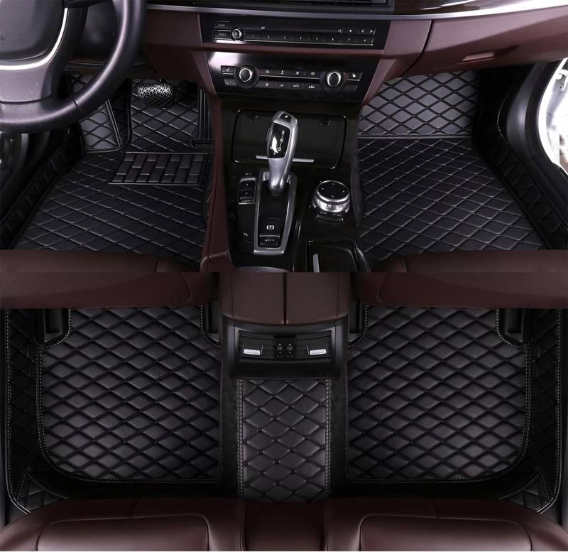 All Inclusive Auto FußMatten für Audi RS6 C7 Avant 2016 2017 2018,Wasserdichtes Antirutsch Maßgeschneiderte Vollabdeckung Leder Fussmatten ZubehöR,A/Black von LIMINFACAI