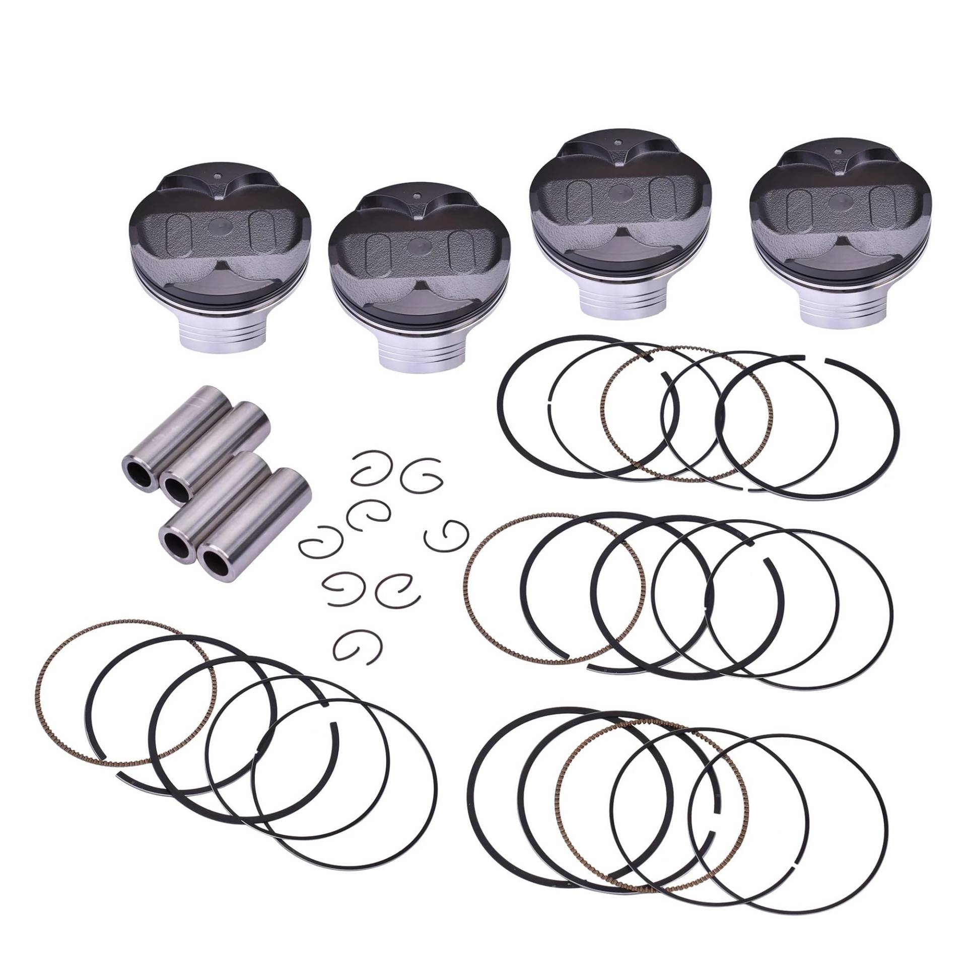 4 stücke 76mm 76,25mm 76,5mm 76,75mm 77mm STD ~ + 100 Motorrad Zylinder Motor Kolben Ringe for OEM 13101-MFL-000 13101-MFL-010(1.0 piston and ring) von LIMINGHUA