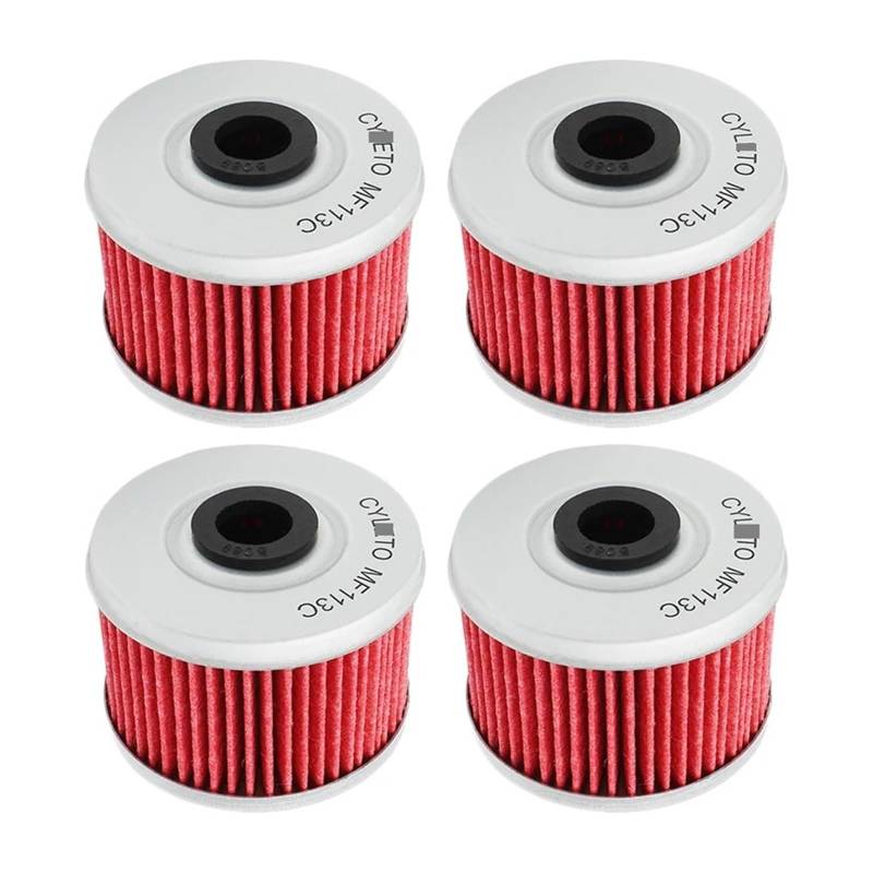 Motorrad Ölfilter for CBF125 CBF250 VT125 VT125C VT 125 Schatten XL125 XL125V Varadero XL 125 CB400 CB 400 VTEC(4pcs-red) von LIMINGHUA