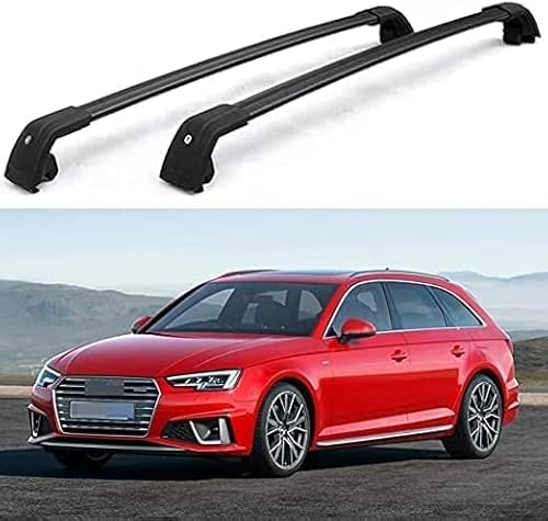 2 Stück Auto Aluminium Dachträger für Audi A4 Avant (8W5, B9) 2015-2022, Top Crossbar Dachreling Dachgepäckträger DachquerträGer Relingträger LastenträGer ZubehöR von LINCYS