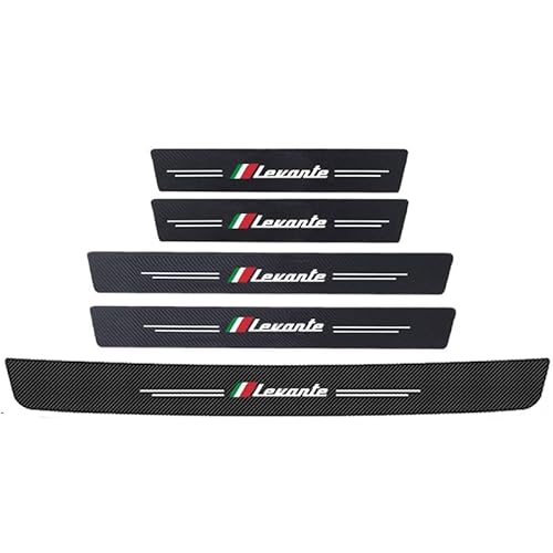 Auto Einstiegsleisten Schutzfolie, Für Maserati Levante Auto Scuff Plate Türschwelle Sill Aufkleber Auto Styling Zubehör,5 pcs von LINCYS