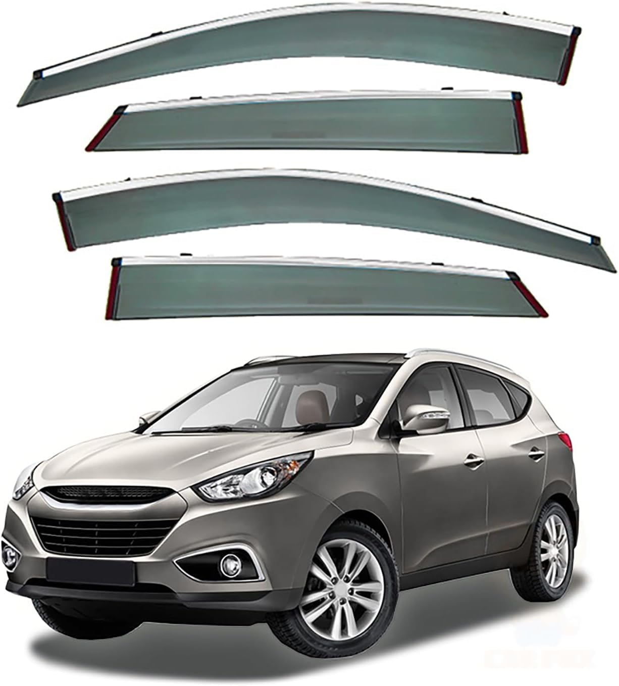 LINCYS 4 Stück Autofenster Windabweiser für Hyundai IX35 MK1-LM 2010-2017, Seitenfenster Regenabweiser Beschlagfrei Beschattung Deflektor Augenbrauen Dekoration Zubehör von LINCYS