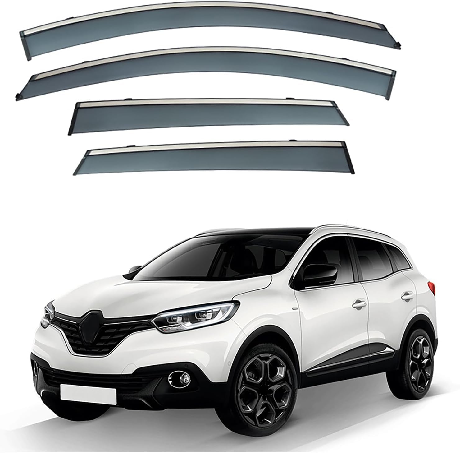 LINCYS 4 Stück Autofenster Windabweiser für Renault Kadjar MK1 2016-2020 2021 2022 2023, Seitenfenster Regenabweiser Beschlagfrei Beschattung Deflektor Augenbrauen Dekoration Zubehör von LINCYS