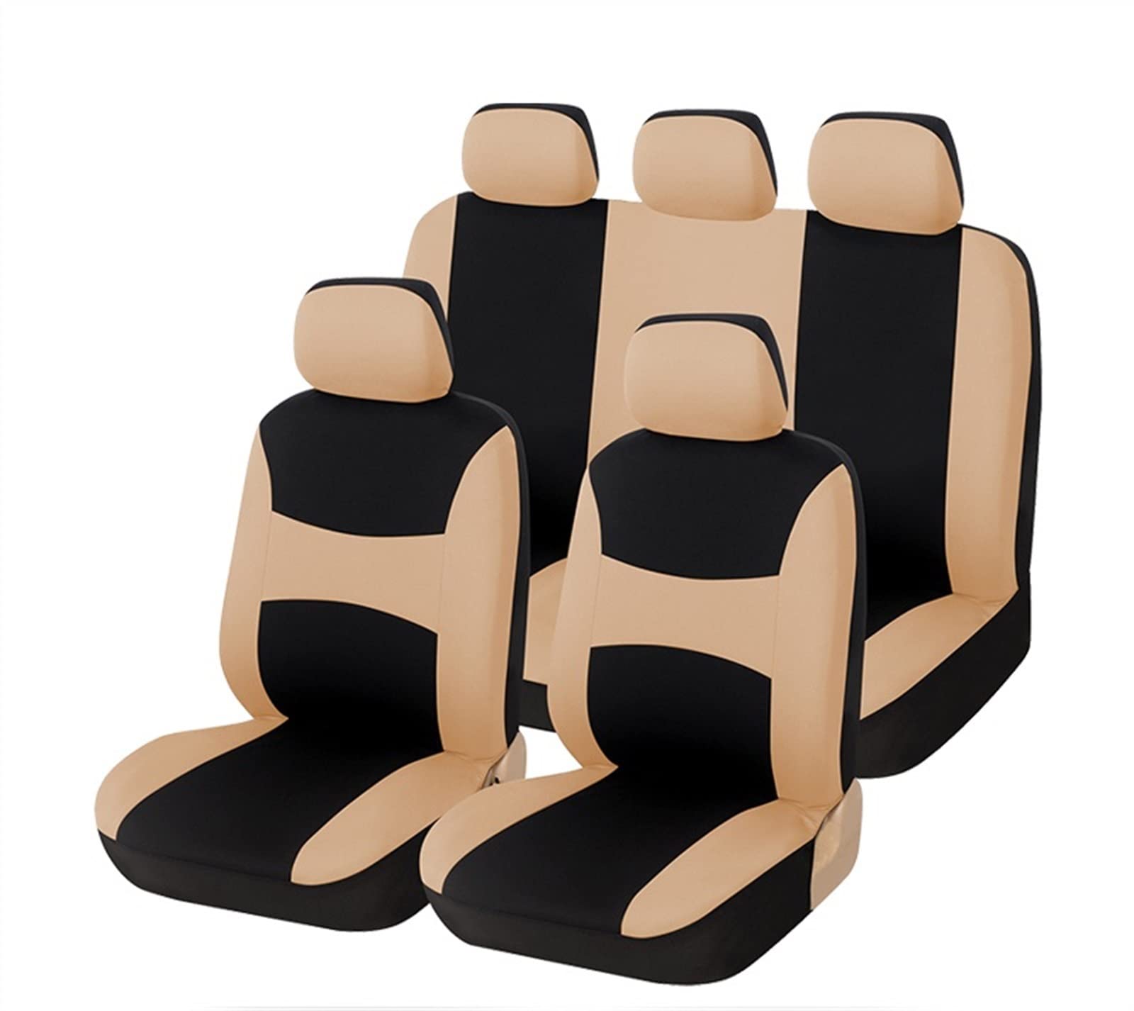 LINEAW Autositzbezüge Set Universal 9pcs Autositzbezüge Seitenairbag Kompatibel Für Volvo Sitzbezüge (Farbe : Beige Set) von LINEAW