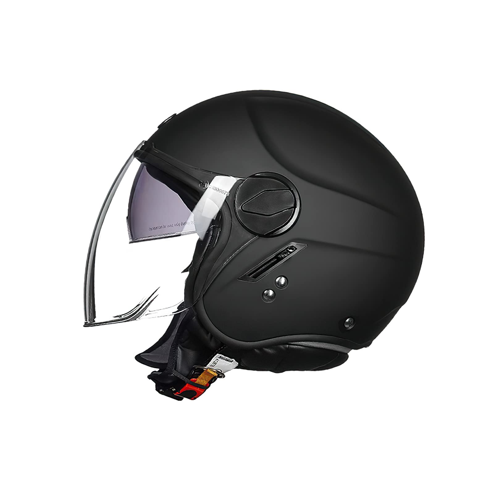 LIONCIANO Motorradhelm, ECE 22.06-zertifizierter halboffener Helm, offener Helm, Moto und Roller, Damen, Erwachsene, Anti-Kratz-Visier(Noir Mat,L=59-60cm) von LIONCIANO