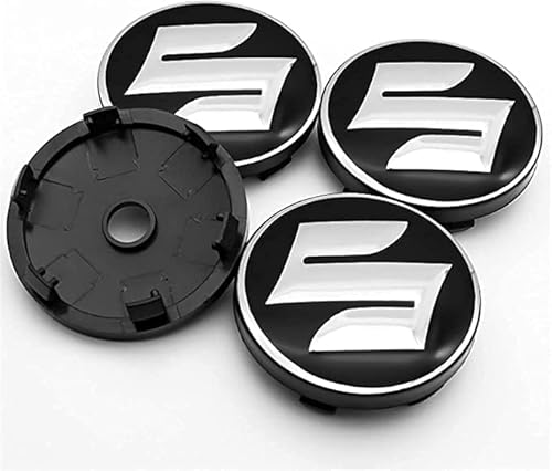 Nabendeckel 4 STÜCKE 60mm für Suzuki-CELERIO Spacia Baleno SX4 Vitara Jimny Car Rad Center Hub Cap Auto Styling Felgen Abdeckung Badge Emblem Aufkleber Radnabenkappen,A von LIPPSY