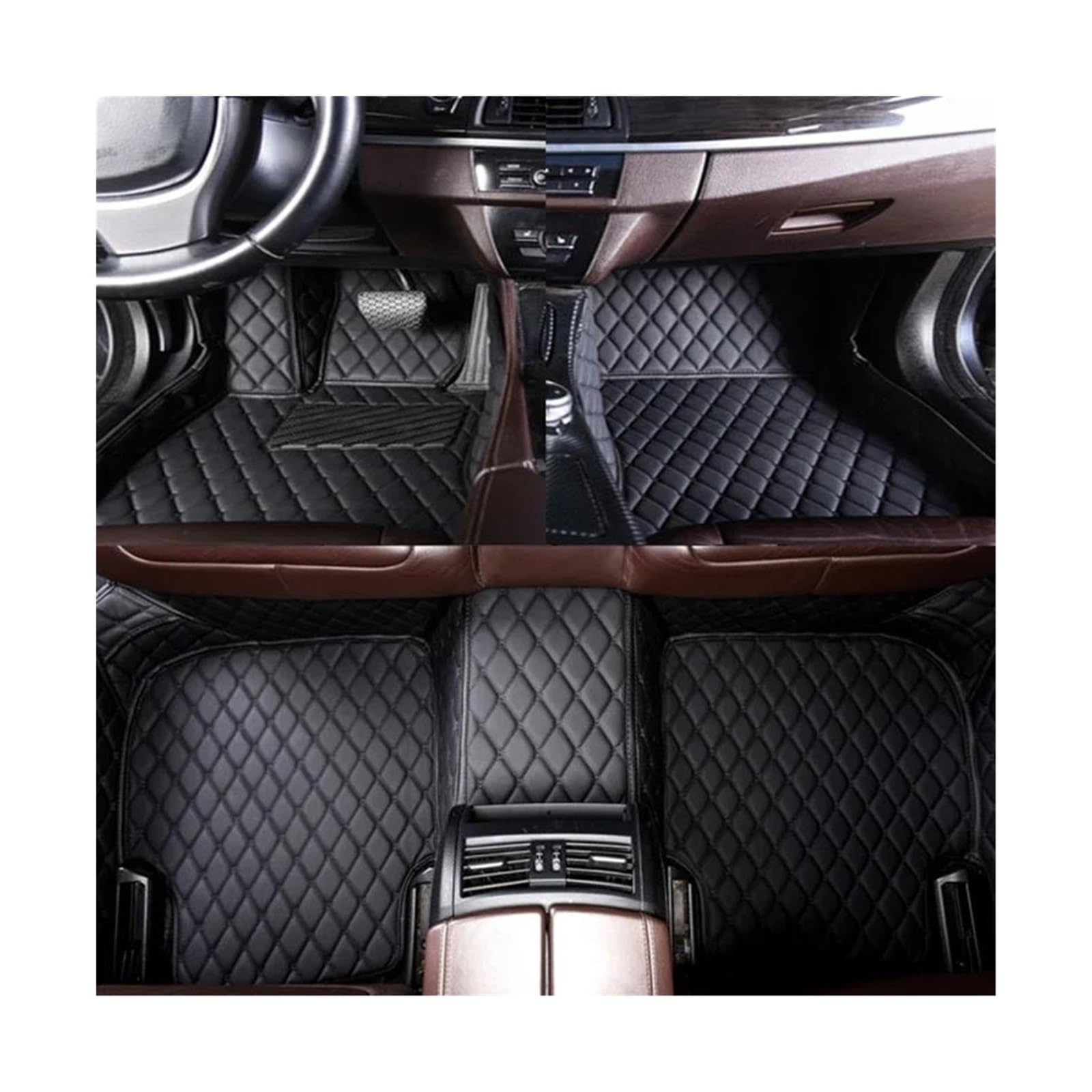 Auto Für Hyundai Für Santa Fe 5-Sitz 2013-2023 Custom Car Fußmatten Leder Boden Liner Fach Teppich Matte wasserdichte Auto Zubehör Fußraummatten (Color : 3) von LIPUSE