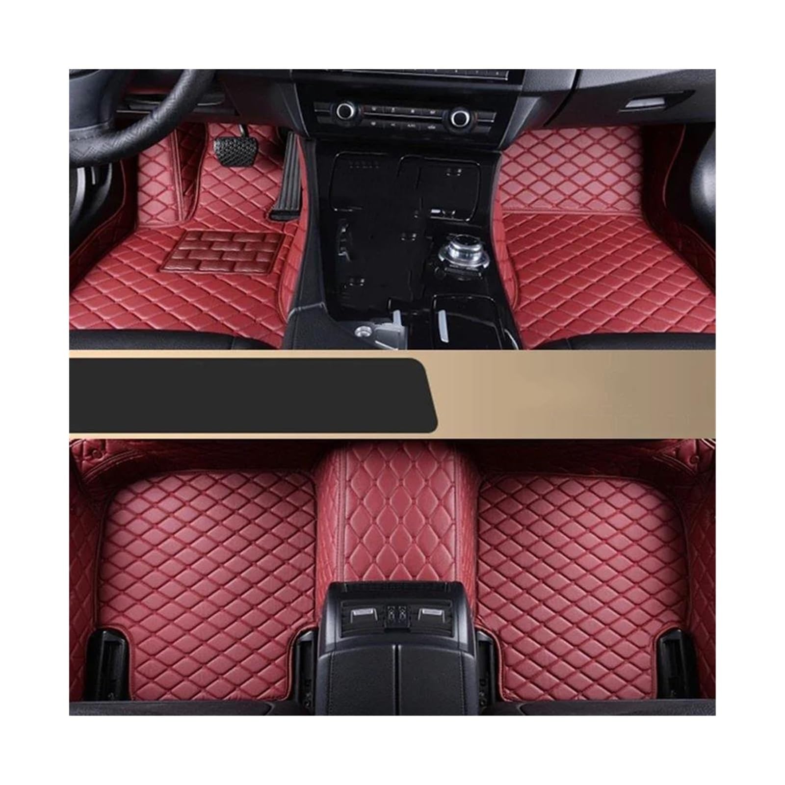 Auto Für Hyundai Für Santa Fe 5-Sitz 2013-2023 Custom Car Fußmatten Leder Boden Liner Fach Teppich Matte wasserdichte Auto Zubehör Fußraummatten (Color : 8) von LIPUSE