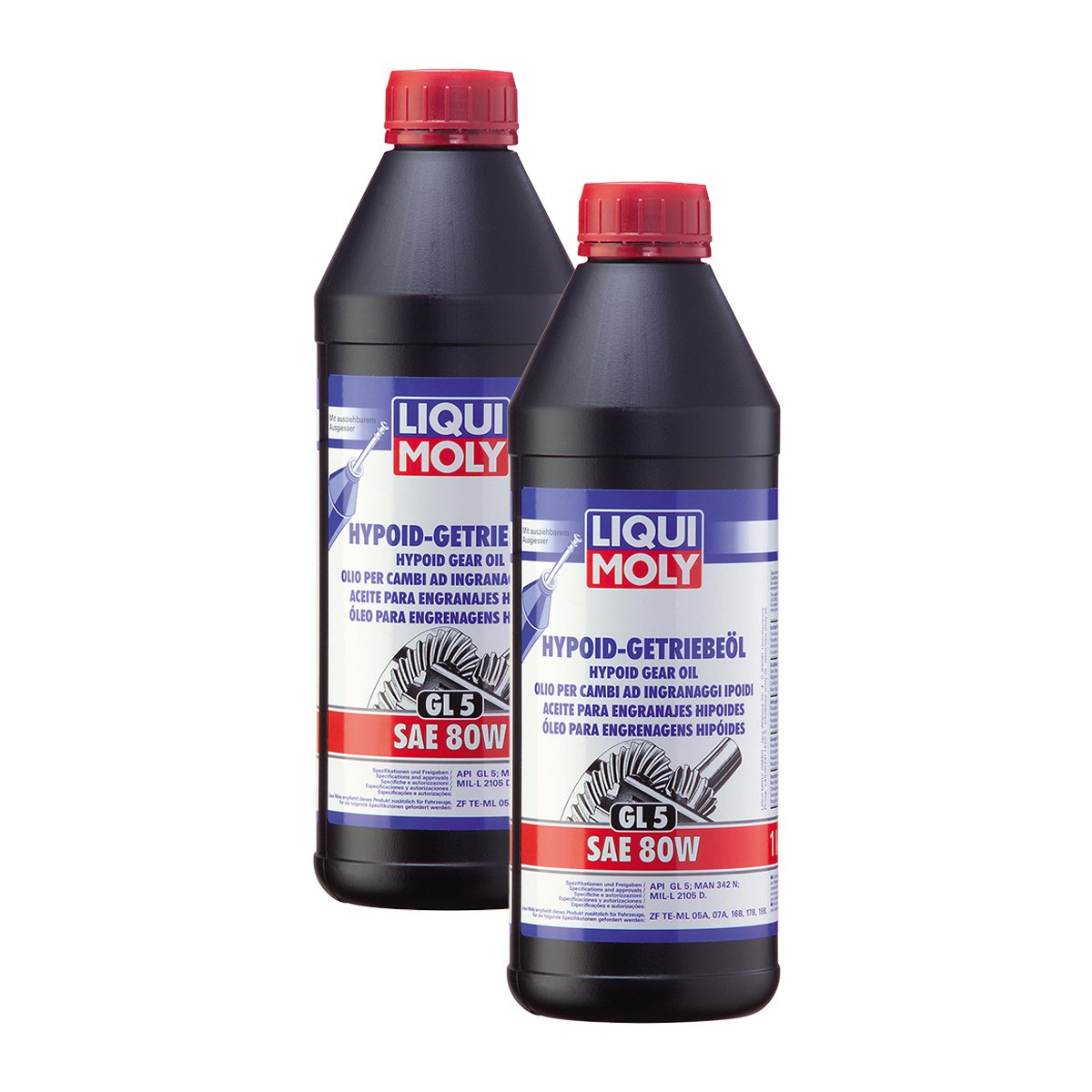 2x LIQUI MOLY 1025 Hypoid-Getriebeöl (GL5) SAE 80W 1L von LIQUI-MOLY