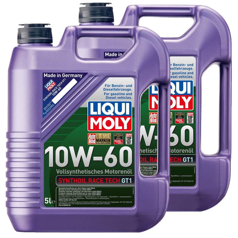 2x LIQUI MOLY 1391 Synthoil Race Tech GT1 10W-60 Motoröl Vollsynthetisch 5L von Liqui Moly