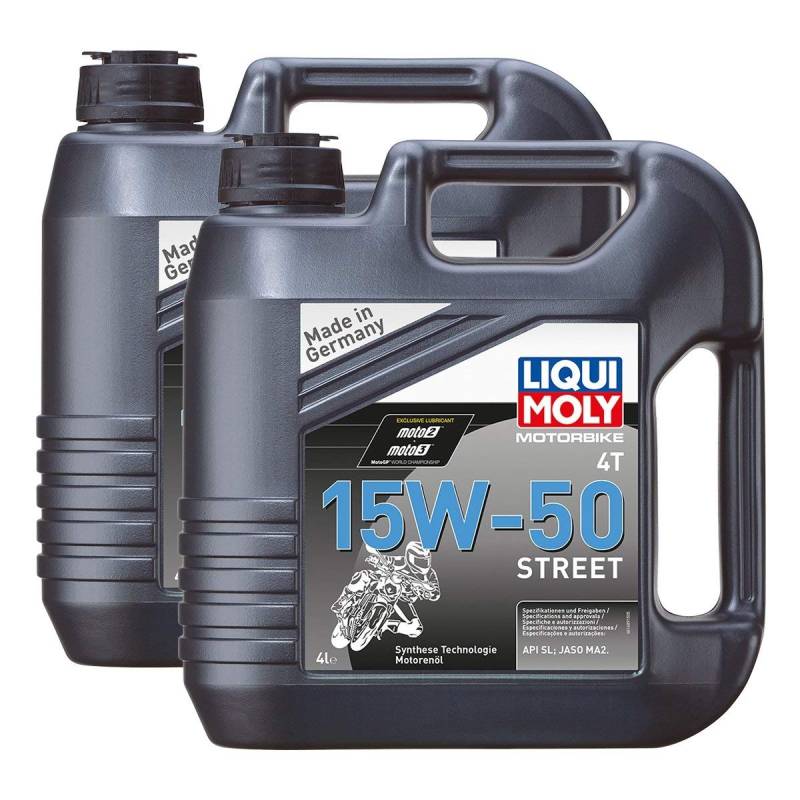 2x LIQUI MOLY 1689 Motorbike 4T Synth Motorrad Street Race 15 W-50 4L von Liqui Moly