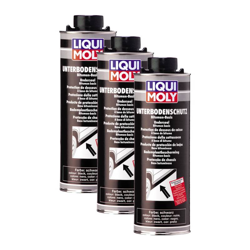 3X LIQUI Moly 6112 Unterbodenschutz Bitumen schwarz Dose Unterboden-Schutz 1L von Liqui Moly