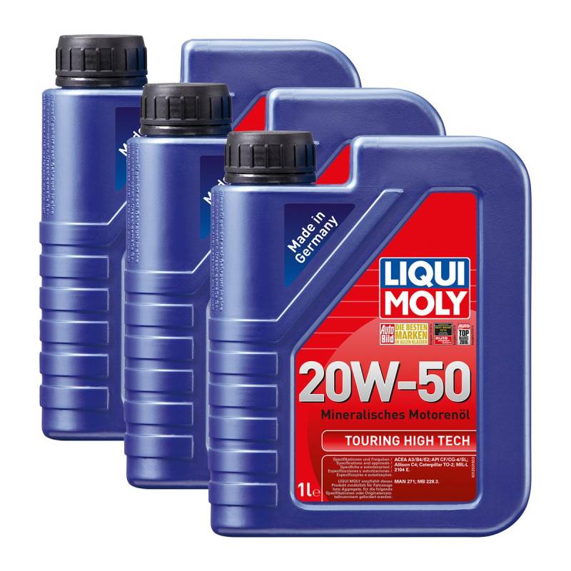 3x LIQUI MOLY 1250 Touring High Tech 20W-50 Motoröl 1L von Liqui Moly