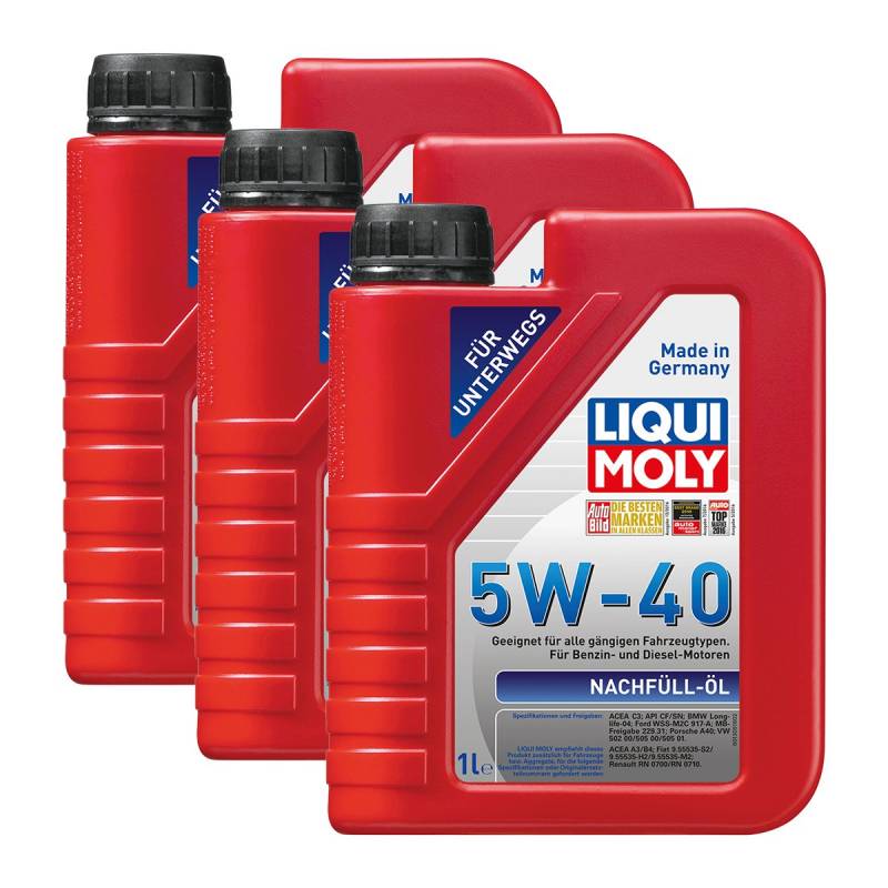 3x LIQUI MOLY 1305 Nachfüll Öl Motoröl 5W-40 1L von LIQUI-MOLY_bundle