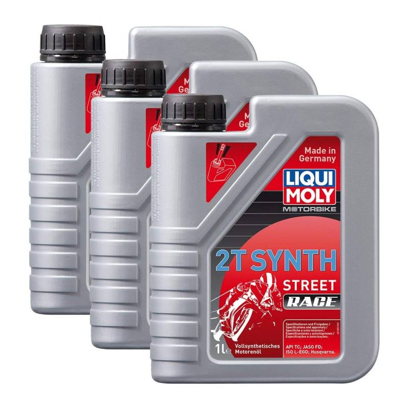 3x LIQUI MOLY 1505 Motorbike 2T Synth Street Racing Race Motoröl 1L von LIQUI-MOLY_bundle