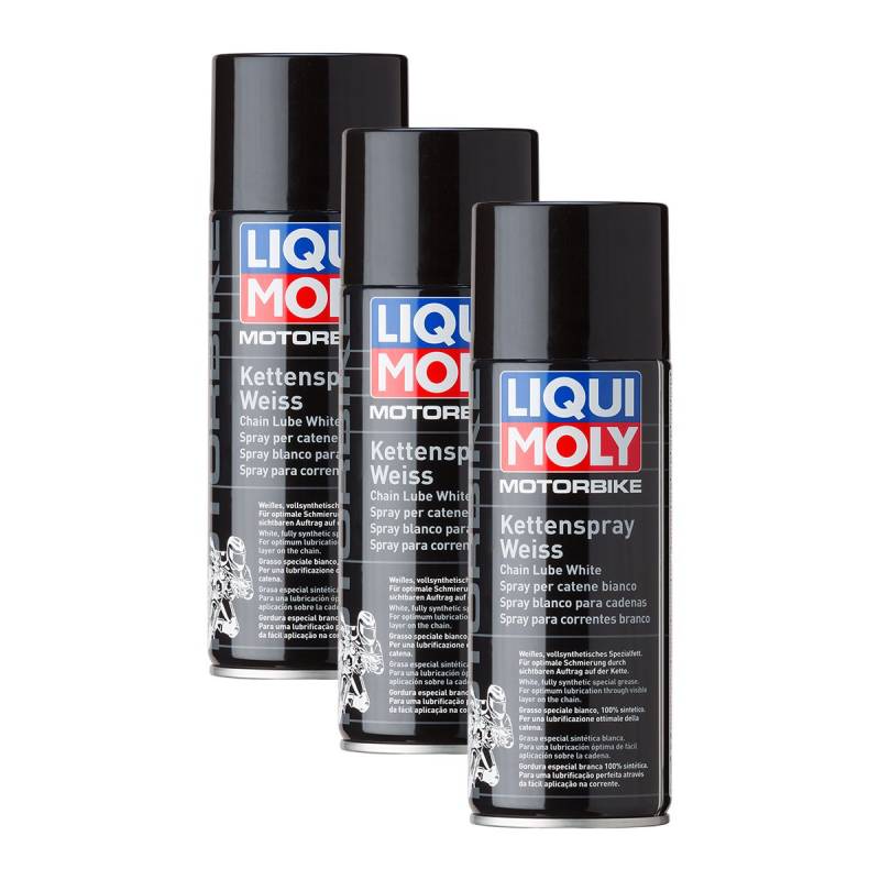 3x LIQUI MOLY 1591 Motorbike Kettenspray Weiß Schmierung 400ml von Liqui Moly