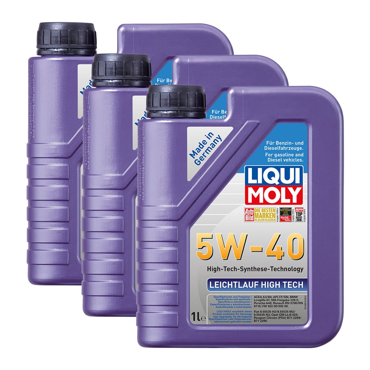 3x LIQUI MOLY 3863 Leichtlauf High Tech 5W-40 von LIQUI-MOLY_bundle