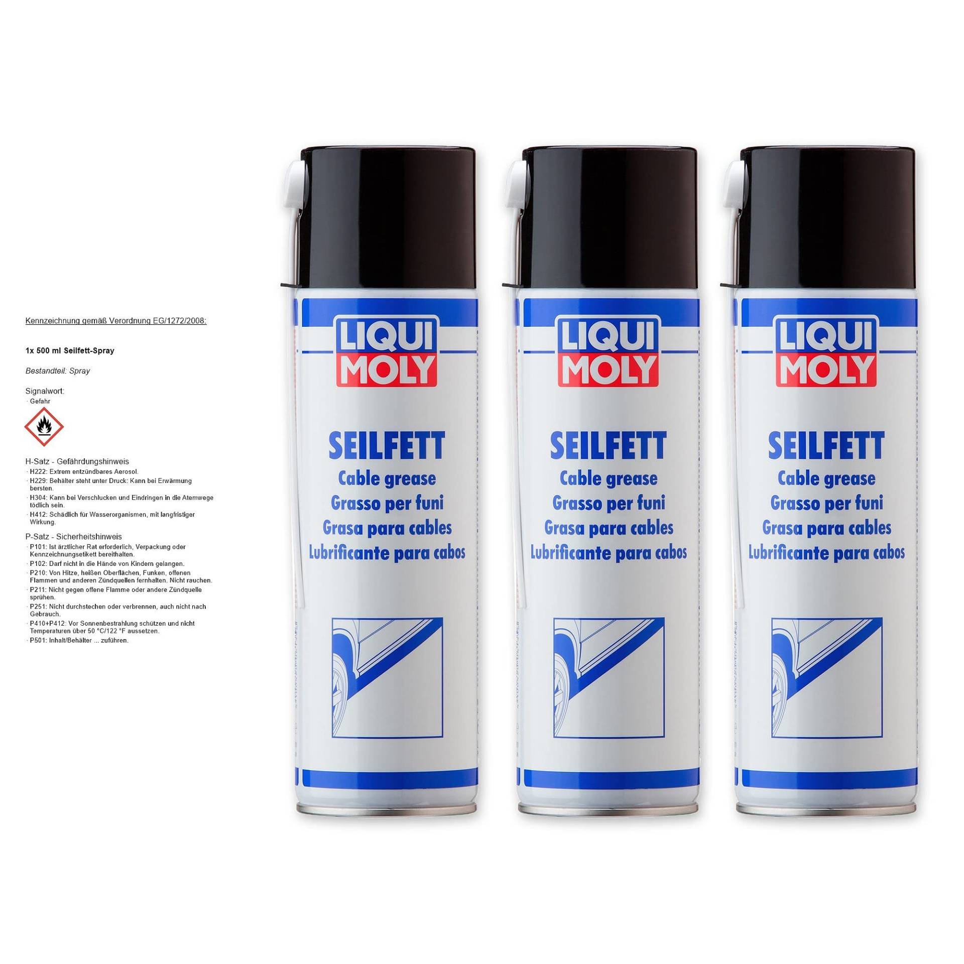 3x LIQUI MOLY 6135 Seilfett Spray Hohlraumversiegelung Dose Aerosol 500ml von LIQUI-MOLY