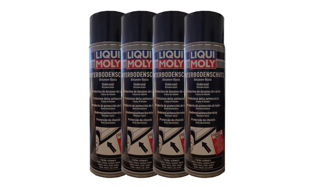 4X LIQUI Moly 6111 Unterbodenschutz Bitumen schwarz Spray Unterboden-Schutz 500m von LIQUI-MOLY