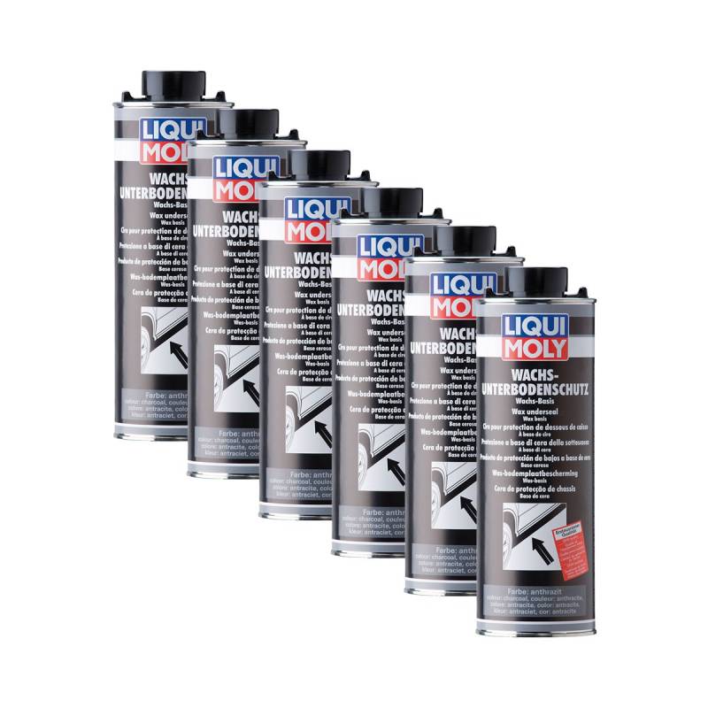 6X LIQUI Moly 6102 Wachs Unterbodenschutz anthrazit schwarz Pflege Schutz 1L von Liqui Moly