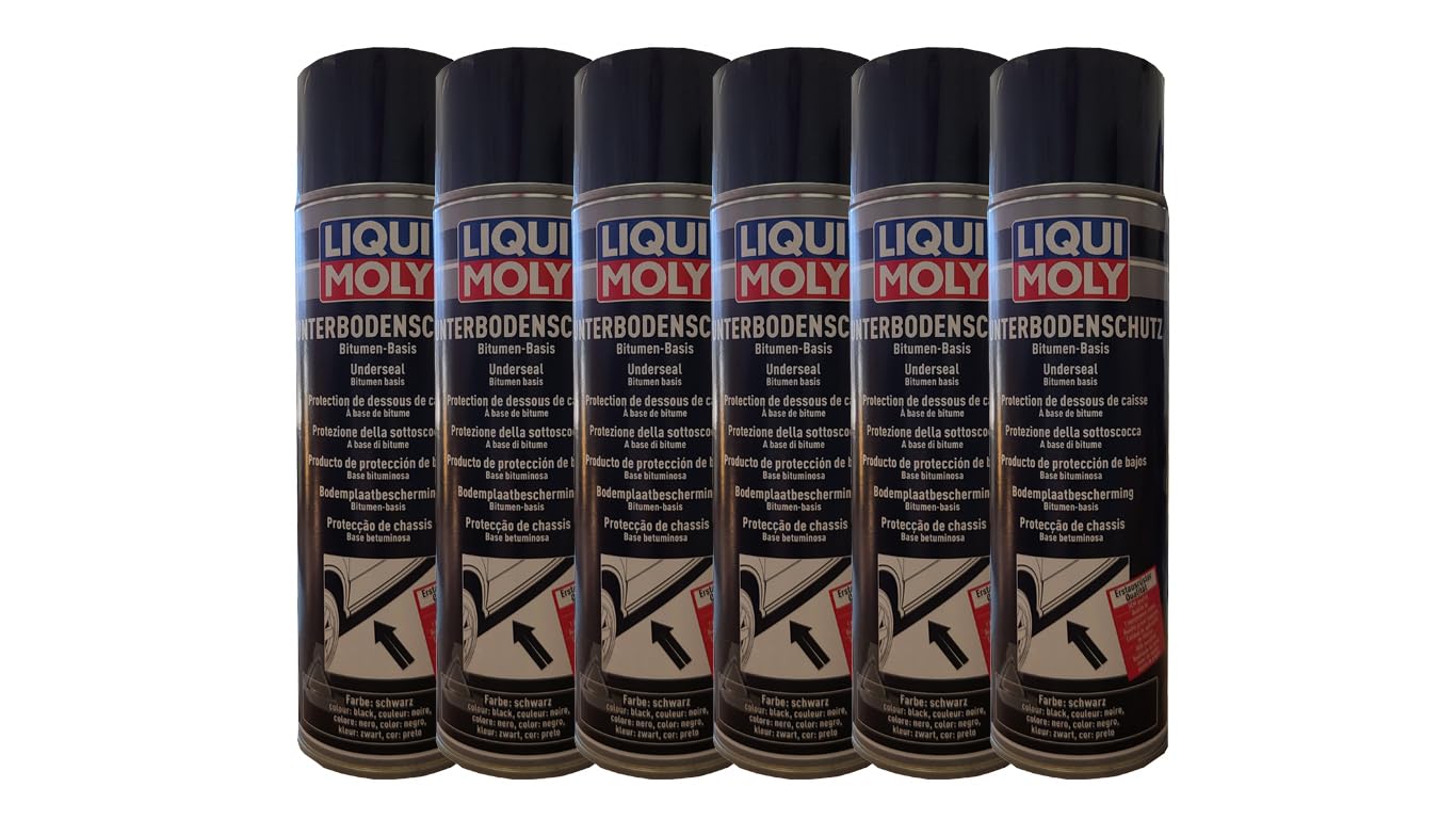 6X LIQUI Moly 6111 Unterbodenschutz Bitumen schwarz Spray Unterboden-Schutz 500m von Wenoker