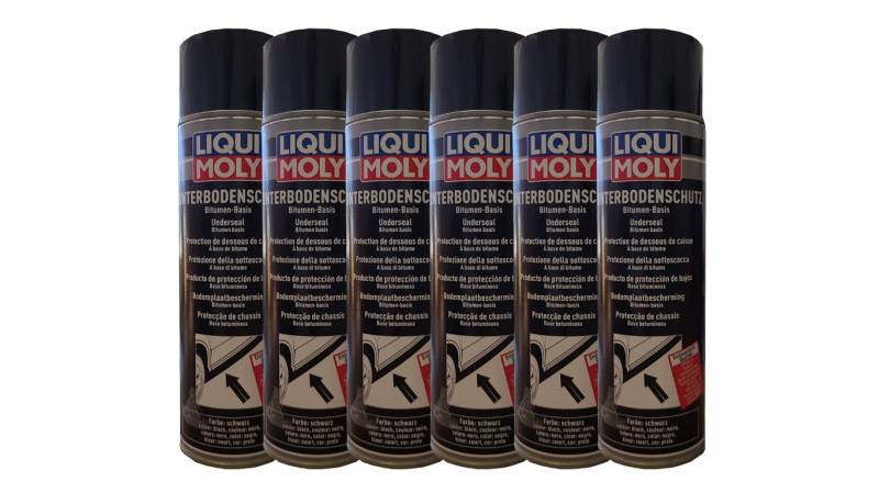 6X LIQUI Moly 6111 Unterbodenschutz Bitumen schwarz Spray Unterboden-Schutz 500m von Liqui Moly