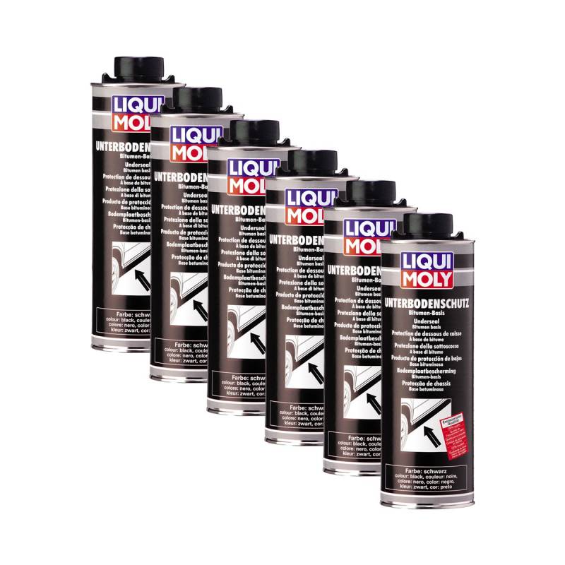 6X LIQUI Moly 6112 Unterbodenschutz Bitumen schwarz Dose Unterboden-Schutz 1L von Liqui Moly