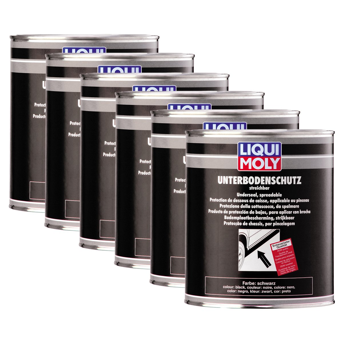 LIQUI-MOLY 6X 6119 Unterbodenschutz streichbar schwarz Korrosionsschutz Dose 2kg von LIQUI-MOLY