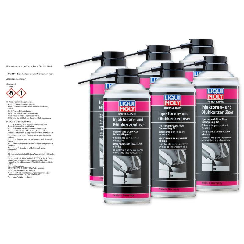 6x LIQUI MOLY 3379 Pro-Line Injektorenlöser Lösemittel Glühkerzen Zündkerzen von Liqui Moly