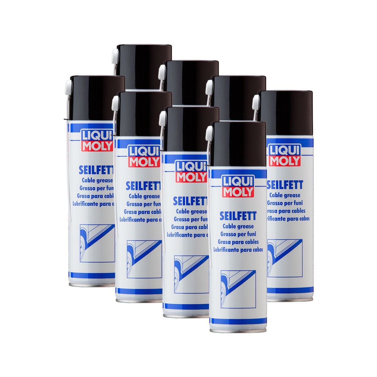 8x LIQUI MOLY 6135 Seilfett Spray Hohlraumversiegelung Dose Aerosol 500ml von LIQUI-MOLY