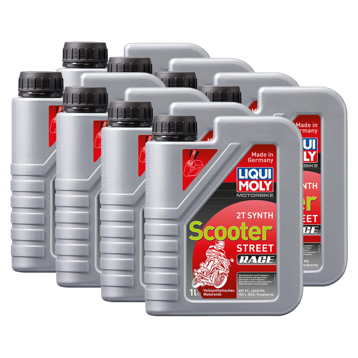 8x LIQUI MOLY 1053 Motorbike 2T Synth Scooter Street Race Motorrad Motoröl 1L von LIQUI-MOLY_bundle