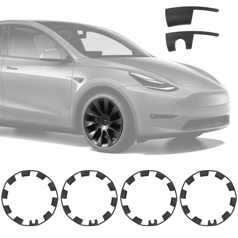 Felgenschutz 20 Zoll für Tesla Model Y, 20 Zoll Felgenrand-Schutz ABS Felgenschutz Felgendeckel Autoschutz Felgen-Nabenkappen-Abdeckung Nabenschutz Felgenabdeckung für Tesla Model Y 2019-2024 von LIROPAU