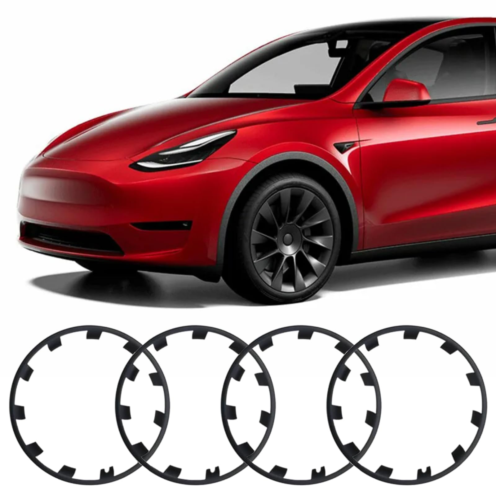 Felgenschutz 21 Zoll für Tesla Model Y, 21 Zoll Felgenrand-Schutz ABS Felgenschutz Felgendeckel Autoschutz Felgen-Nabenkappen-Abdeckung Nabenschutz Felgenabdeckung für Tesla Model Y 2019-2024 von LIROPAU