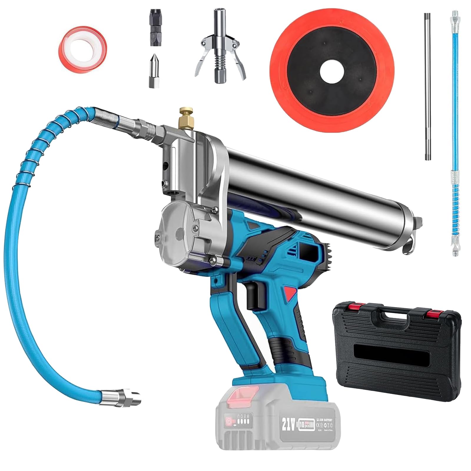 LIROPAU Akku Fettpresse, 10000 PSI Fettpresse Batteriebetrieben Elektrische Fettpresse Kompatibel mit Makita 18V Lithium Akku, 45cm Schlauch und Schnellverschlusskupplung (Ohne Akku) (A) von LIROPAU