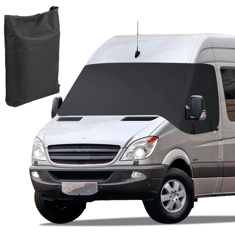 Frontscheibe Wrap Cover Ersatz Kompatibel mit Mercedes Sprinter 2019-2023, 600D Auto Windschutzscheiben Abdeckung, Frontscheibe Fenster Sonnenschutz Auto Frontscheibe Wetterfester Vorhang Camping von LIROPAU