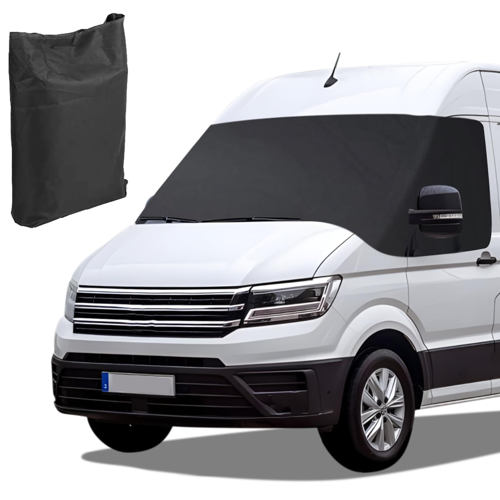 Frontscheibe Wrap Cover Ersatz Kompatibel mit VW Crafter 2006-2017, 600D Auto Windschutzscheiben Abdeckung, Frontscheibe Fenster Sonnenschutz Auto Frontscheibe Wetterfester Vorhang Camping Cover von LIROPAU