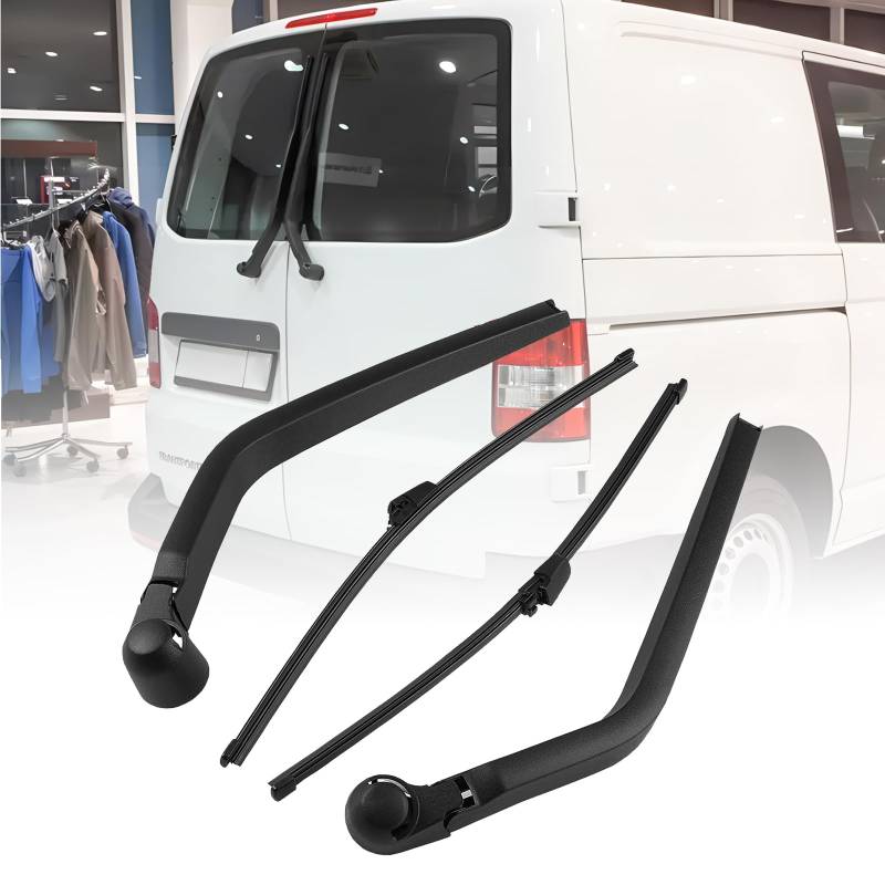 Scheibenwischer Heckwischer Links + Rechts Heckscheibe Scheibenwischer Arm & Blatt, Auto Heckscheibenwischerarm Wischblattsatz Scheibenwischer Kompatibel mit VW T5 T6 7H0955707 7H0955708 von LIROPAU