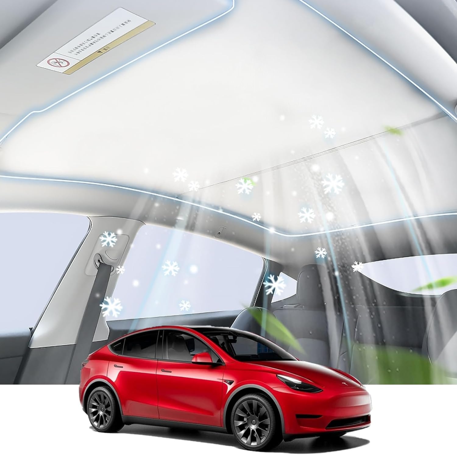 T-esla 2021 2022 2023 Model 3 Sonnenblenden für Glasdach, Auto Schiebedach Glas Schatten faltbar Sonnenschirm Hitze isolieren Sonnenschirm Sonnenschutz (Model 3-White) von LIROPAU