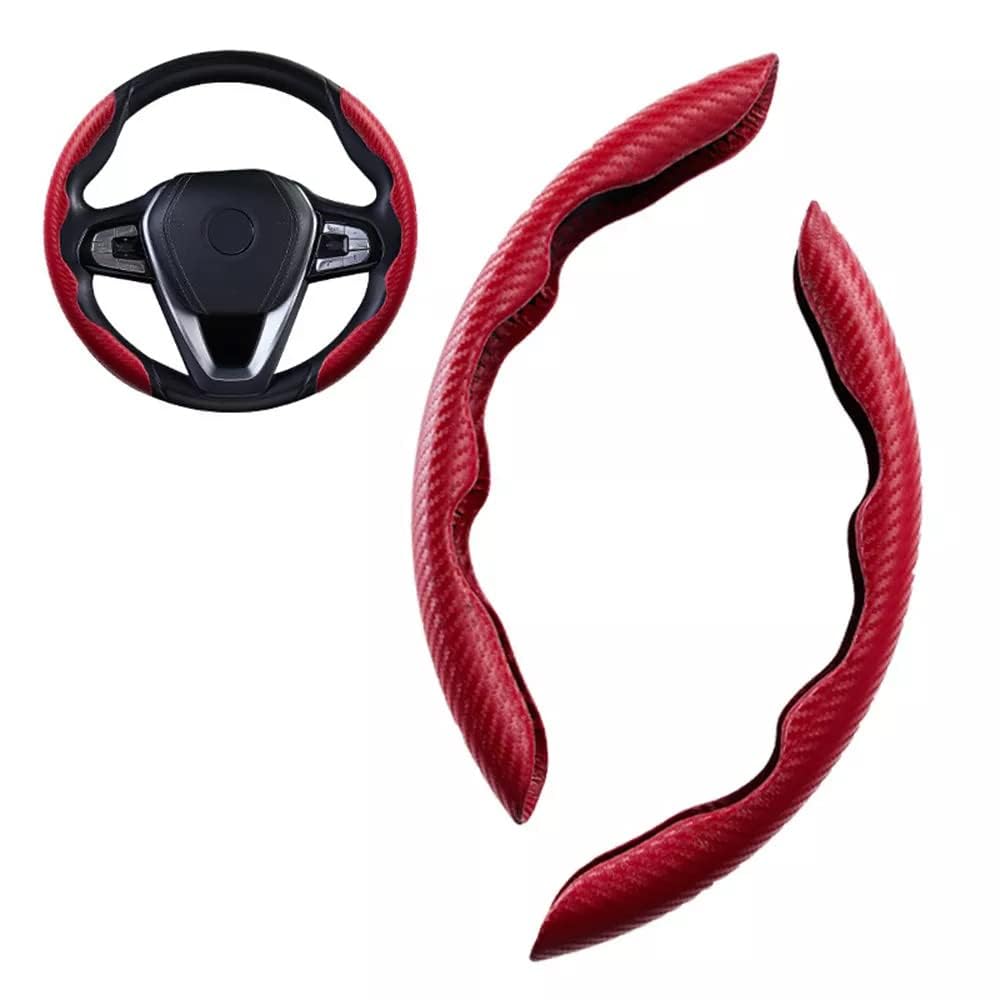 Auto Lenkradbezug für Mazda CX-7 2006-2012, Segmentierter Lenkradbezug Auto Lenkrad Schutzhülle Lenkradabdeckung für Auto Lenkrad Abdeckung,Red von LISHAOWUDI