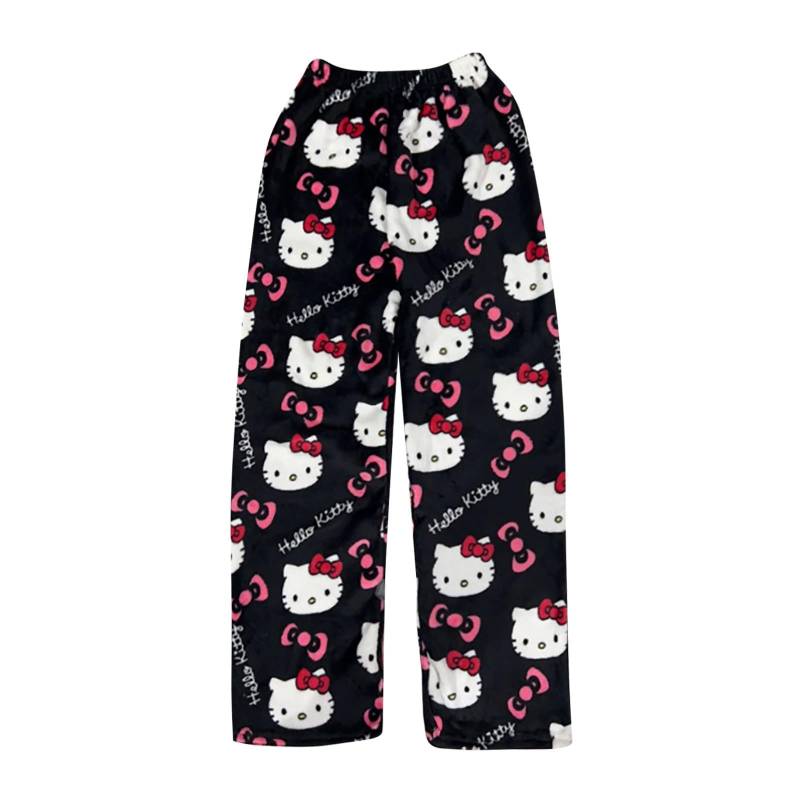 LISHAOWUDI Hosen Herbst Winter Pyjamas Anime Bequeme Pyjamas Hosen Lang Schlafanzug Damen Bequeme Winter Kuschelhose Cute Hose Warmes Geschenk für sie,B-2-M von LISHAOWUDI