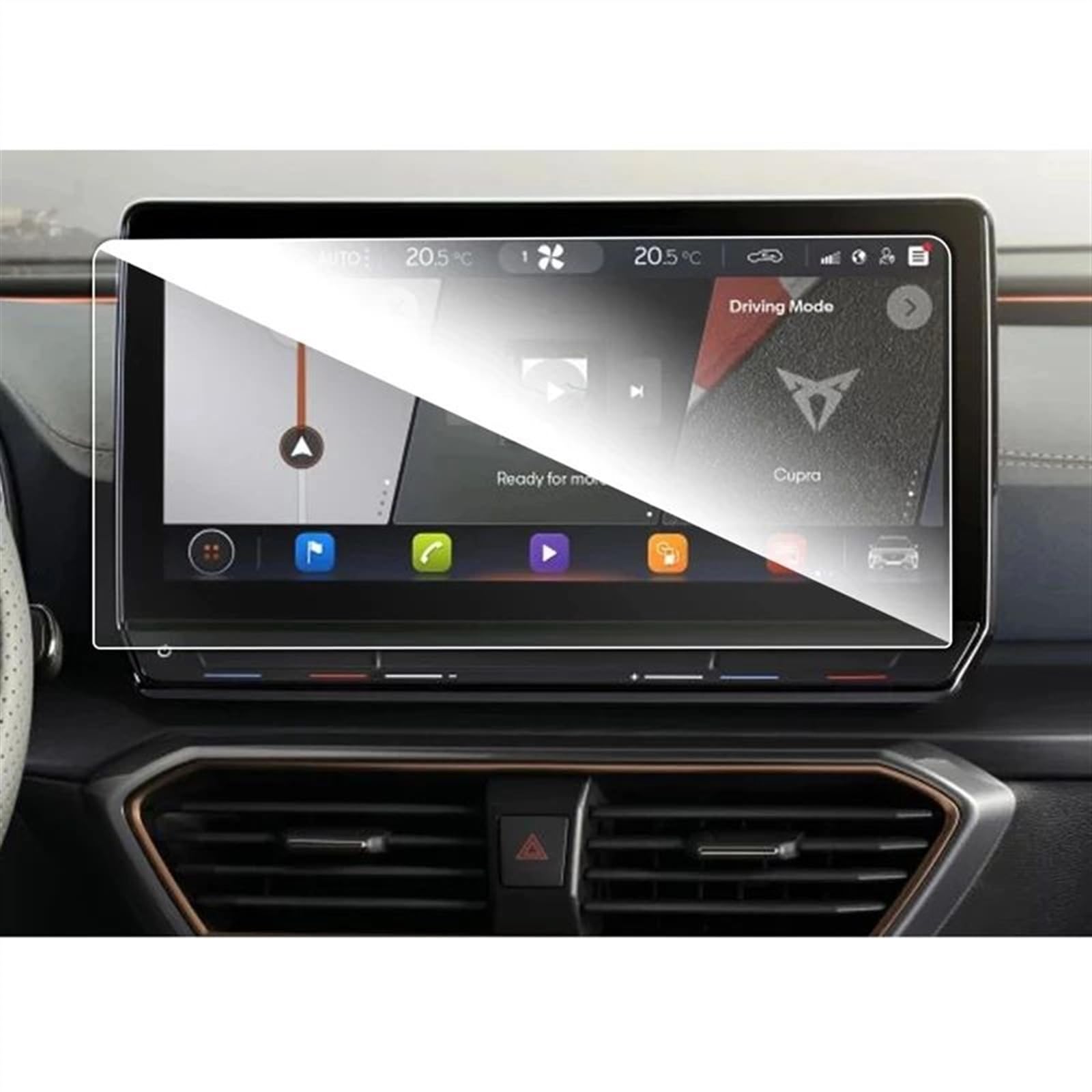 LISROEU Kompatibel Mit C&upra Für Formentor Auto-Navigationscenter-Displayschutzfolie, 12 Zoll, PET-Displayschutzfolie Auto GPS Bildschirmschutz von LISROEU