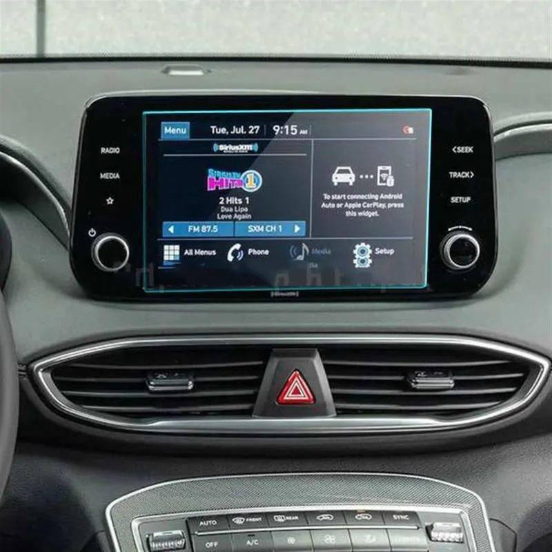 LISROEU Kompatibel Mit Hyundai Für Santafe 2021 2022 Auto-GPS-Navigation Displayschutzfolie Aus Gehärtetem Glas Auto GPS Bildschirmschutz(8 inch) von LISROEU